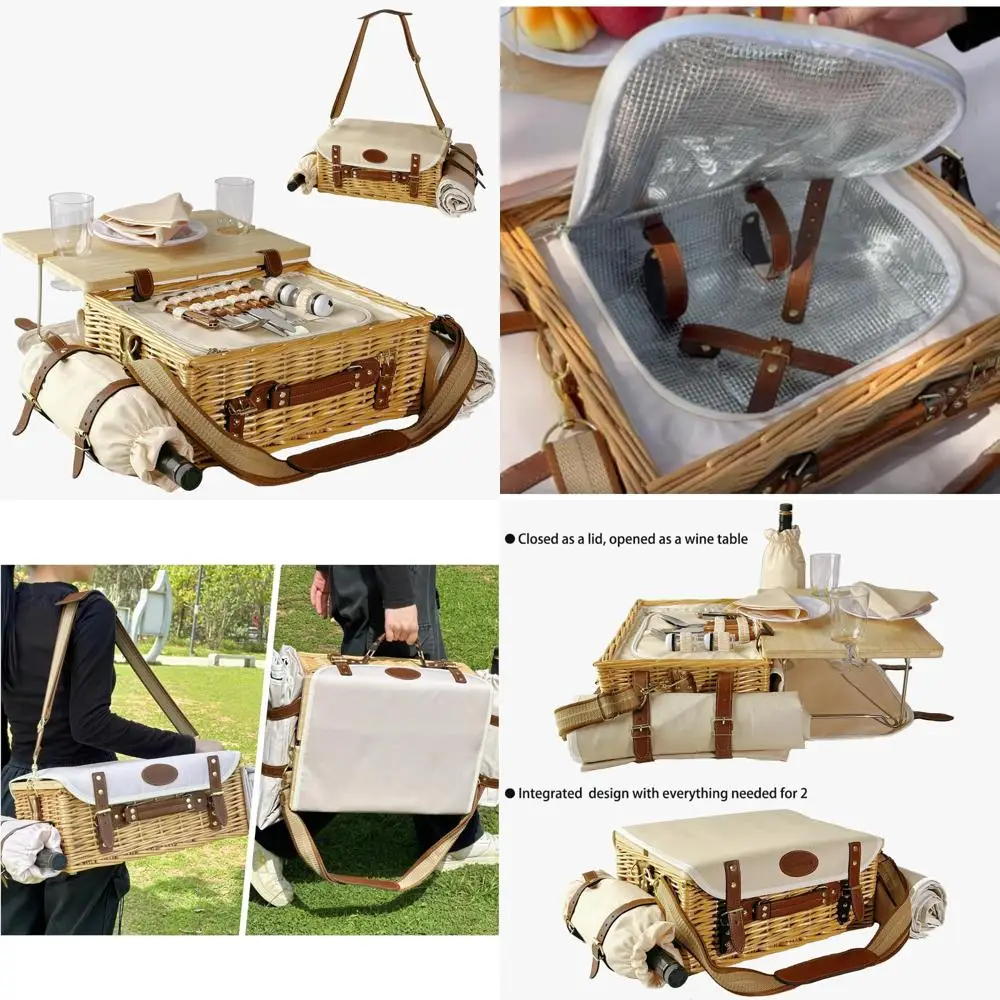 large wicker picnic basket kit set for 2 adults with blanket family folding wine table,insulated portable extra big storage capa
large wicker picnic basket kit set for 2 adults with blanket family folding wine table,insulated portable extra big storage capa