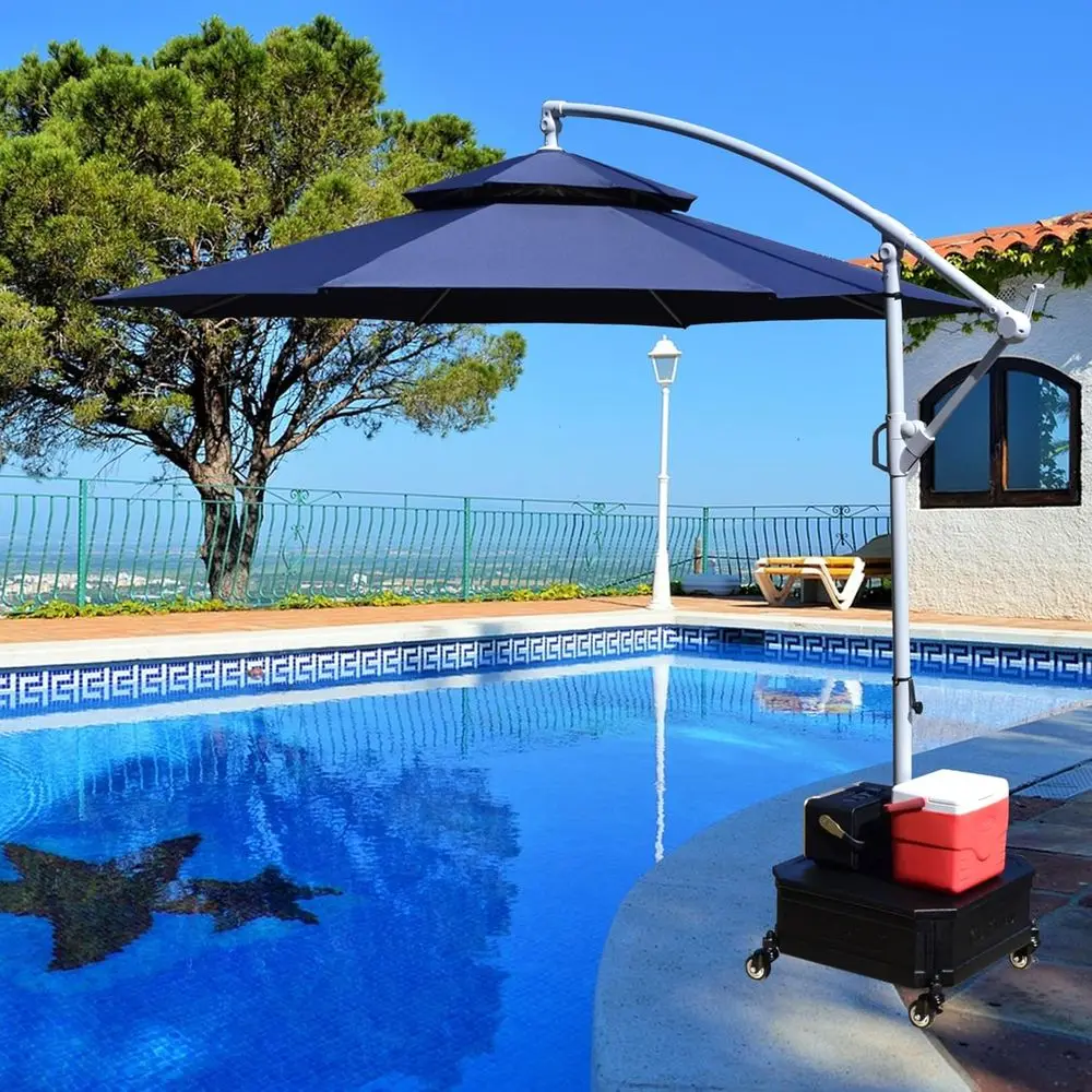 10ft. Wheeled Base Cantilever Patio Umbrella with Side Table, 175 lbs.
10ft. Wheeled Base Cantilever Patio Umbrella with Side Table, 175 lbs.
