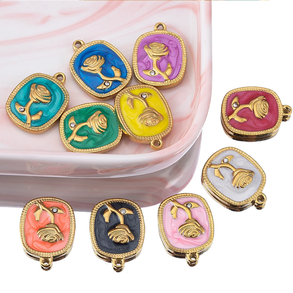 2/5pcs French Style Gold Color Stainless Steel Dripping Oil Diamond Inlaid With Rose Pattern Pendant For DIY Necklace Materials
2/5pcs French Style Gold Color Stainless Steel Dripping Oil Diamond Inlaid With Rose Pattern Pendant For DIY Necklace Materials