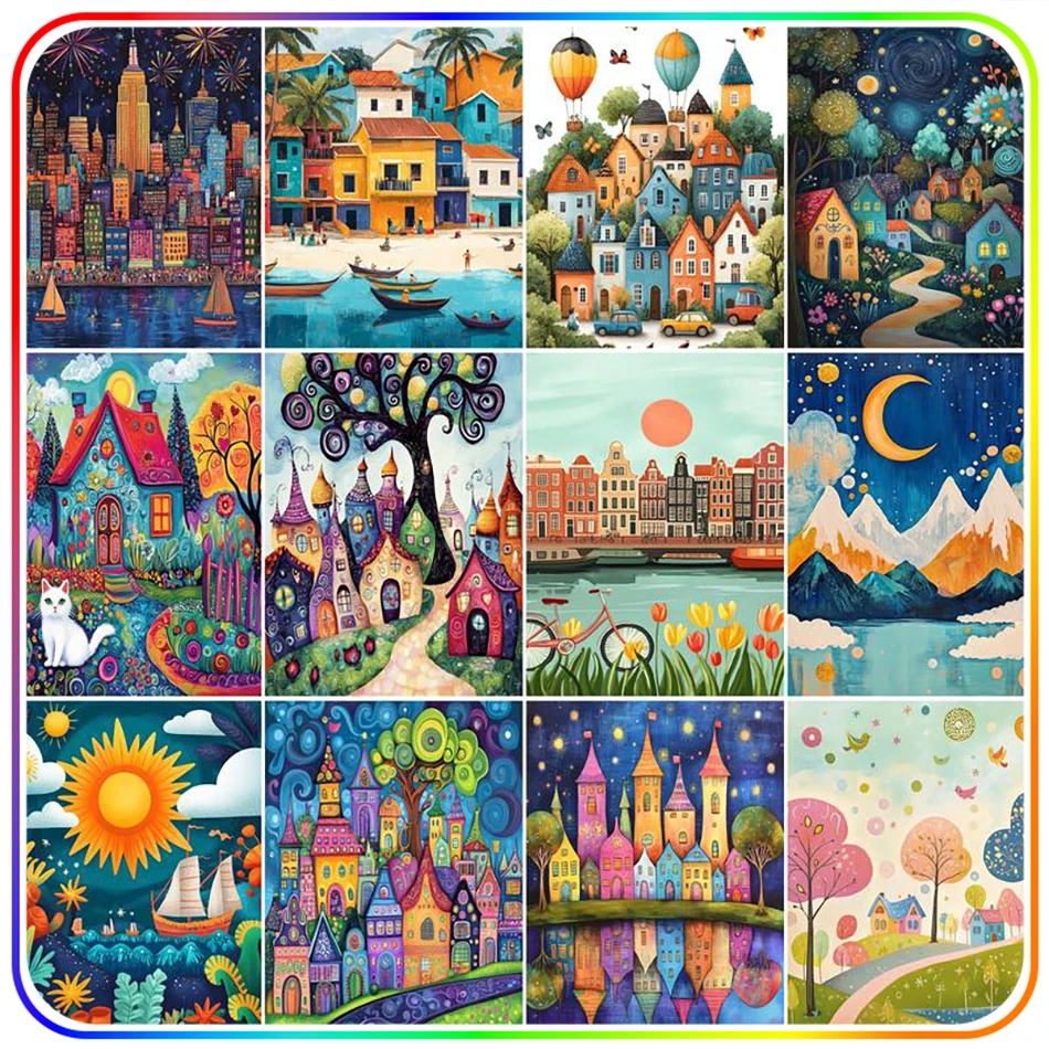 SDOYUNO Diamond Painting Cross Stitch For Beginner Cartoon house scenery simple picture 5D Painting With New Diamonds Home Decor
SDOYUNO Diamond Painting Cross Stitch For Beginner Cartoon house scenery simple picture 5D Painting With New Diamonds Home Decor