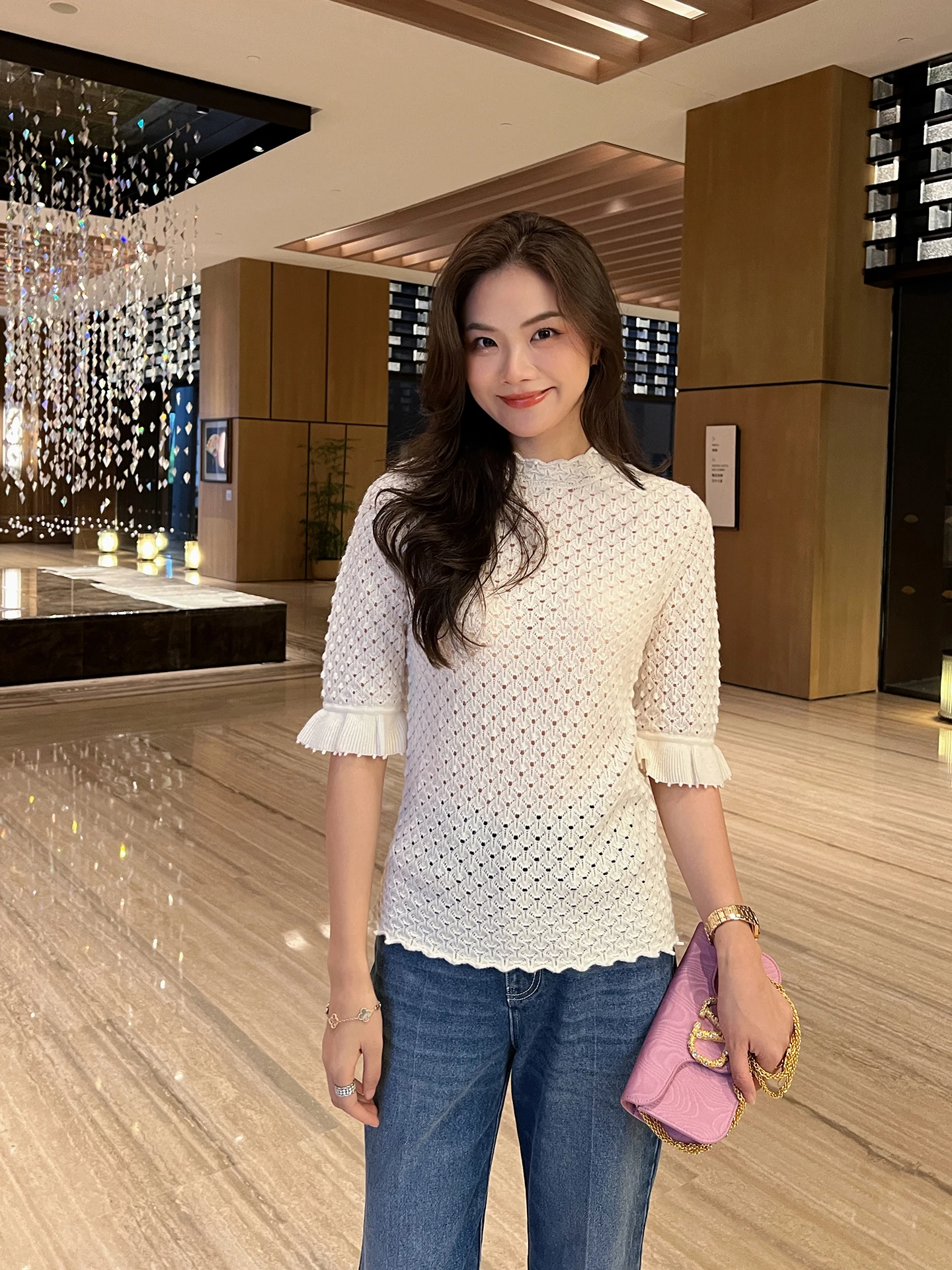 Новый летний вязаный свитер Linyei с кружевным воротником и ажурными вставками, прямой крой, из чистой шерсти, для женщин
Новый летний вязаный свитер Linyei с кружевным воротником и ажурными вставками, прямой крой, из чистой шерсти, для женщин