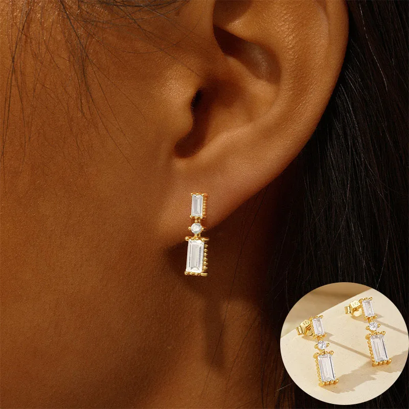 100% 925 Sterling Silver Zircon Geometric Drop Earrings for Women Girl Square Round Design Jewelry Party Gift Dropshipping
100% 925 Sterling Silver Zircon Geometric Drop Earrings for Women Girl Square Round Design Jewelry Party Gift Dropshipping