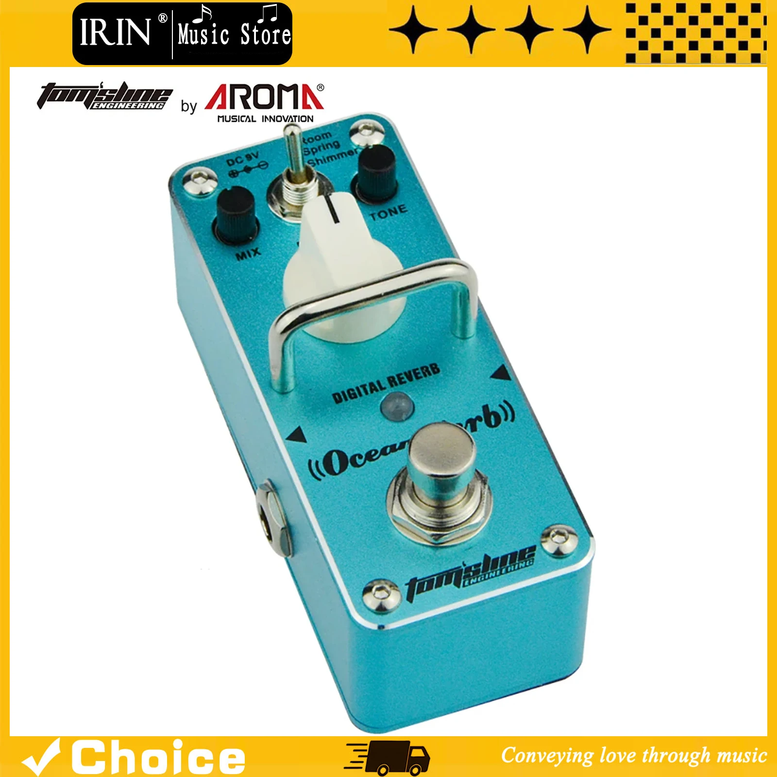 AROMA Ocean Verb Electric Guitar Effect Pedal Digital Reverb Mini Single Effect True Bypass Guitar Accessory
AROMA Ocean Verb Electric Guitar Effect Pedal Digital Reverb Mini Single Effect True Bypass Guitar Accessory