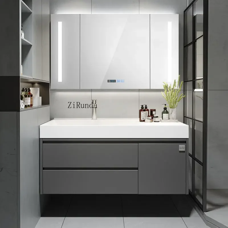 Одинарный и двойной шкаф для раковины, ванная комната с зеркальным светильником, шкаф для ванной комнаты в современном стиле
Одинарный и двойной шкаф для раковины, ванная комната с зеркальным светильником, шкаф для ванной комнаты в современном стиле