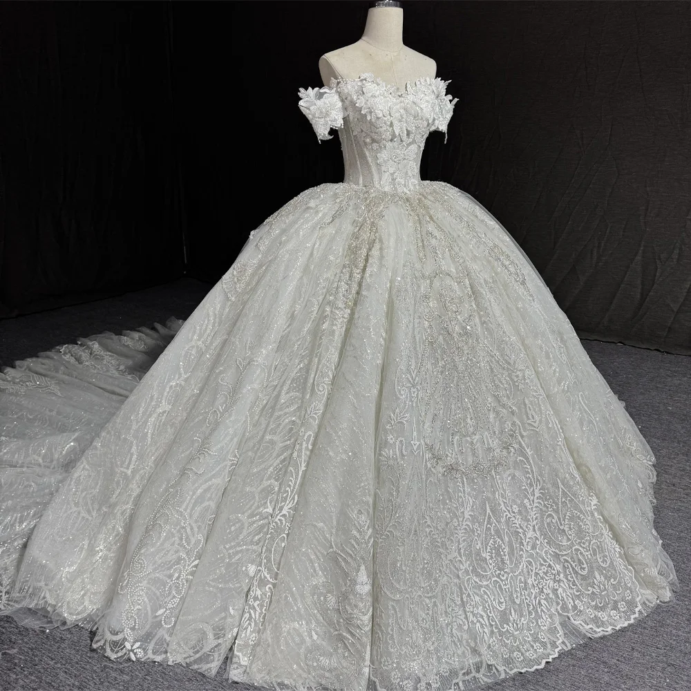 Customizable Bridal Dress Sweetheart Off The Shoulder Embroidery Appliques Lace Up Back Wedding Dress
Customizable Bridal Dress Sweetheart Off The Shoulder Embroidery Appliques Lace Up Back Wedding Dress
