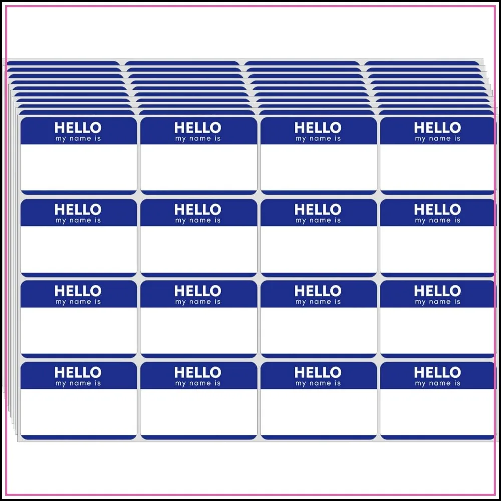 480 Pcs Name Tag Stickers (3"x 2") Blue Hello My Name Is Stickers, Easy Peel and Stick for Parties, Office, School
480 Pcs Name Tag Stickers (3"x 2") Blue Hello My Name Is Stickers, Easy Peel and Stick for Parties, Office, School