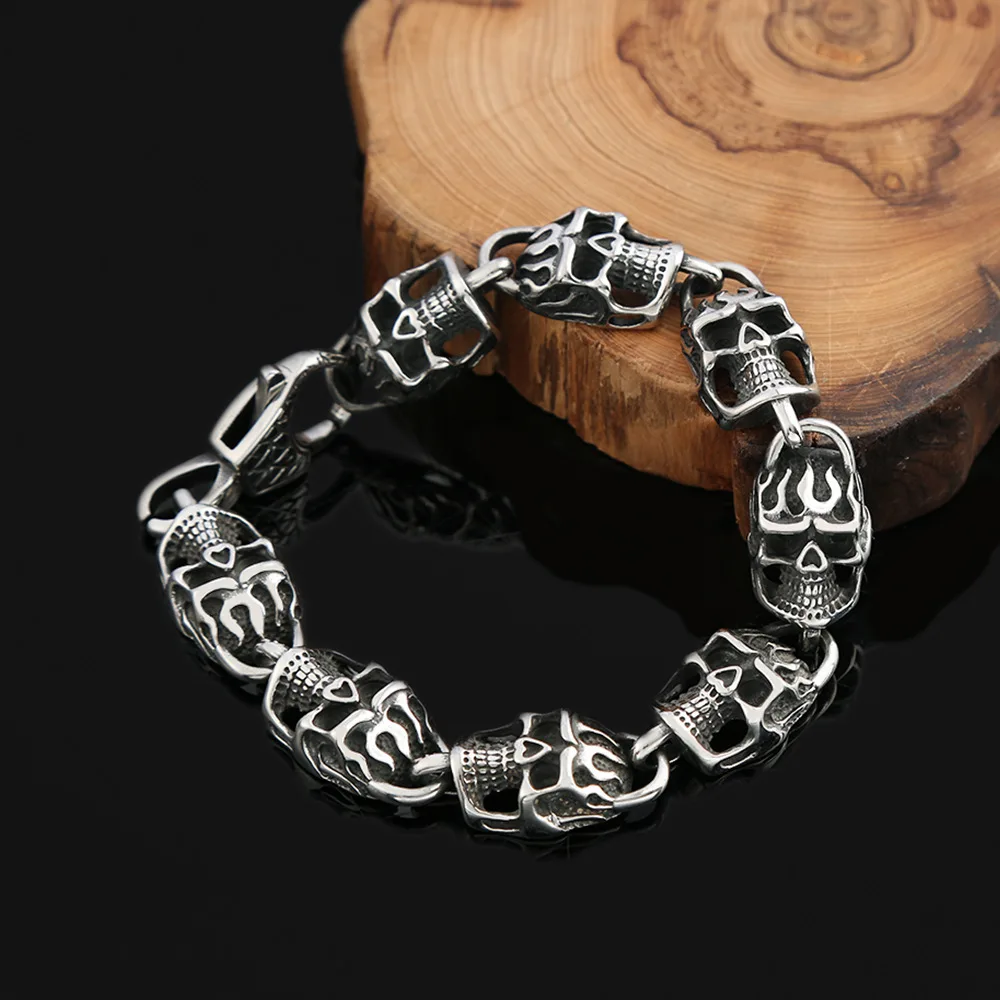 Punk Hip Hop Skull Bracelet Men's Vintage Skeleton Bracelets Gothic Motorcycle Male Charm Stainless Steel Jewelry Gift Wholesale
Punk Hip Hop Skull Bracelet Men's Vintage Skeleton Bracelets Gothic Motorcycle Male Charm Stainless Steel Jewelry Gift Wholesale