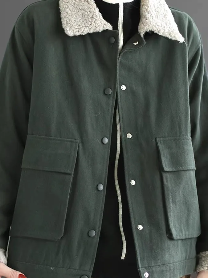 Рабочая одежда с меховым воротником ягненка на подкладке, хлопковая куртка, женская зимняя хитовая повседневная верхняя одежда большого размера Jaet ort Sle
Рабочая одежда с меховым воротником ягненка на подкладке, хлопковая куртка, женская зимняя хитовая повседневная верхняя одежда большого размера Jaet ort Sle