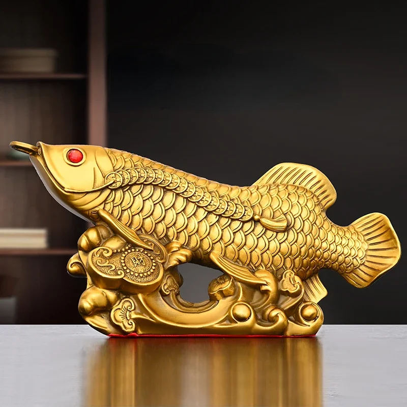 Copper Fish Ornament Golden Dragon Fish Yearly Luck Living Room Office Desktop Decoration
Copper Fish Ornament Golden Dragon Fish Yearly Luck Living Room Office Desktop Decoration