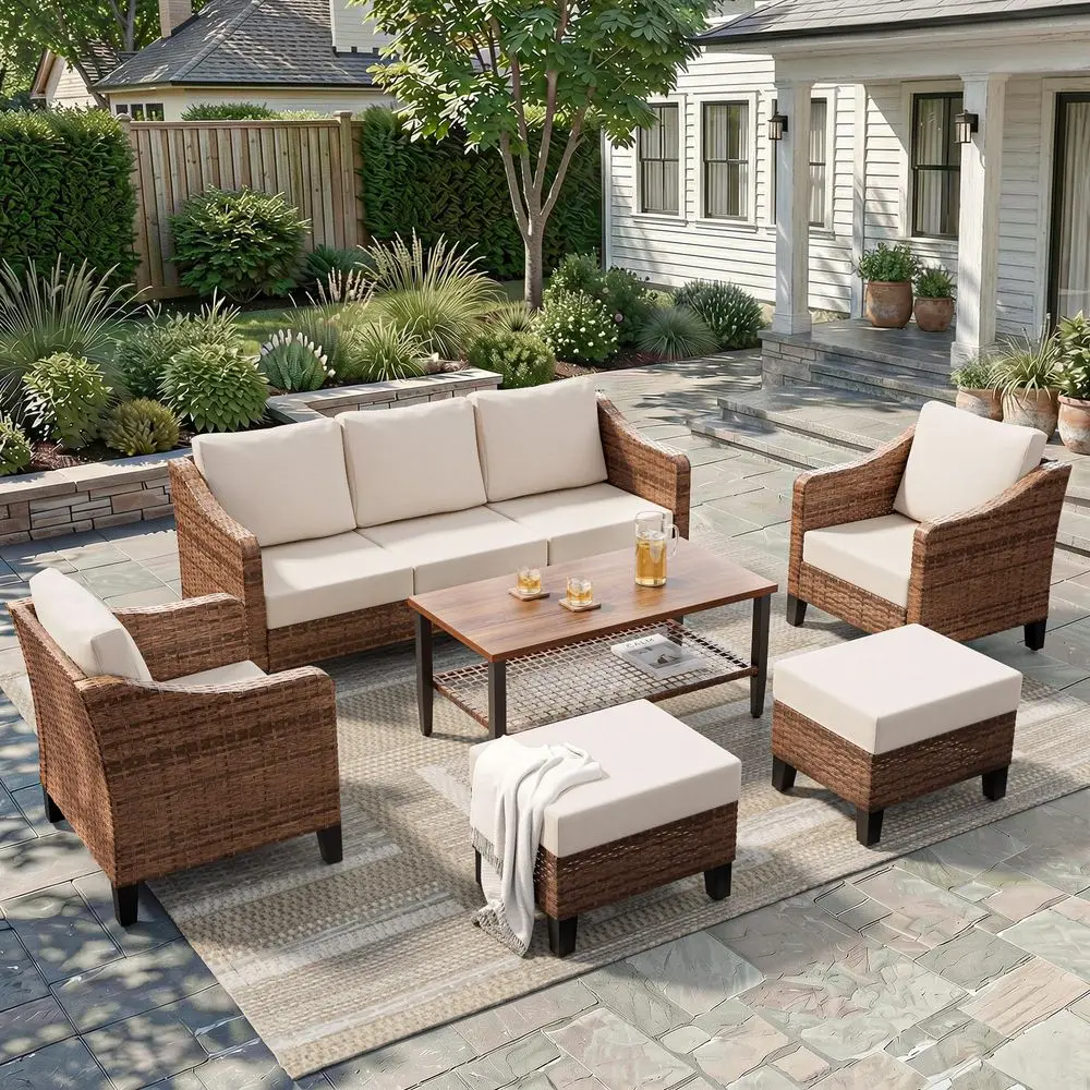 Patio Conversation Sets, Outdoor Sectional Sofa with Ottoman amp 2Tier Coffee Table, Modular Wicker Furniture for Backyard, Gar
Patio Conversation Sets, Outdoor Sectional Sofa with Ottoman amp 2Tier Coffee Table, Modular Wicker Furniture for Backyard, Gar