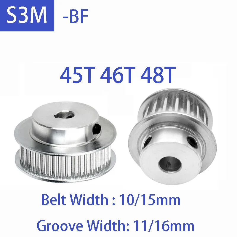 1pcs S3M BF Timing Pulley Aluminum Alloy 45T 46T 48T Synchronous Wheel Belt Width 10/15mm Bore 5mm-25mm Pitch 3mm
1pcs S3M BF Timing Pulley Aluminum Alloy 45T 46T 48T Synchronous Wheel Belt Width 10/15mm Bore 5mm-25mm Pitch 3mm
