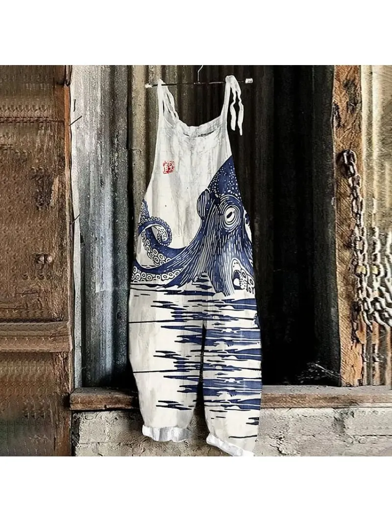 2025 New women's culottes Retro art Octopus Monster 3d printed casual loose cotton and hemp jumpsuit women's fashion cargo pants
2025 New women's culottes Retro art Octopus Monster 3d printed casual loose cotton and hemp jumpsuit women's fashion cargo pants