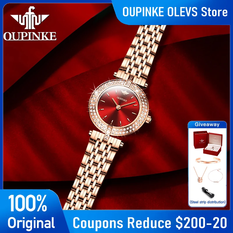 OUPINKE 3191 Ladies Watch Automatic Mechanical Watch Stainless Steel Diamond Bezel Waterproof Watches For Woman Luxury Elegant
OUPINKE 3191 Ladies Watch Automatic Mechanical Watch Stainless Steel Diamond Bezel Waterproof Watches For Woman Luxury Elegant