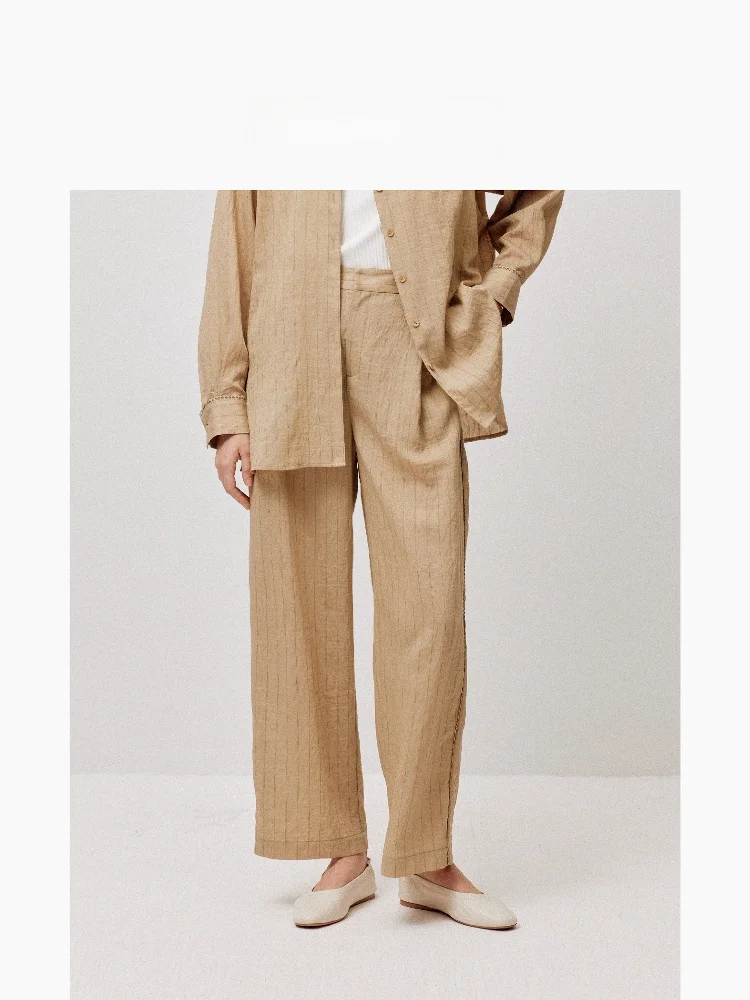 LIHAN, свободные повседневные брюки в льняную полоску, весна 2026, прямые брюки с высокой талией, удобные женские брюки
LIHAN, свободные повседневные брюки в льняную полоску, весна 2026, прямые брюки с высокой талией, удобные женские брюки