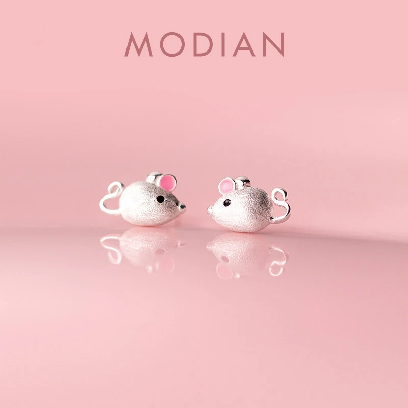 Modian Fashion Animal Ear Pins for Women 925 Sterling Silver Enamel Lovely Little Mouse Stud Earrings Fine Jewelry Brincos
Modian Fashion Animal Ear Pins for Women 925 Sterling Silver Enamel Lovely Little Mouse Stud Earrings Fine Jewelry Brincos