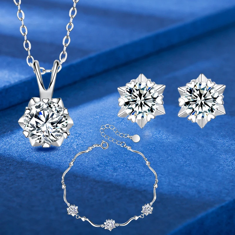 100% 925 Sterling Silver Necklaces Stud Earrings Bracelets For Women Moissanite Diamond Hexagram Star 4.5CT Jewelry Bridal Sets
100% 925 Sterling Silver Necklaces Stud Earrings Bracelets For Women Moissanite Diamond Hexagram Star 4.5CT Jewelry Bridal Sets