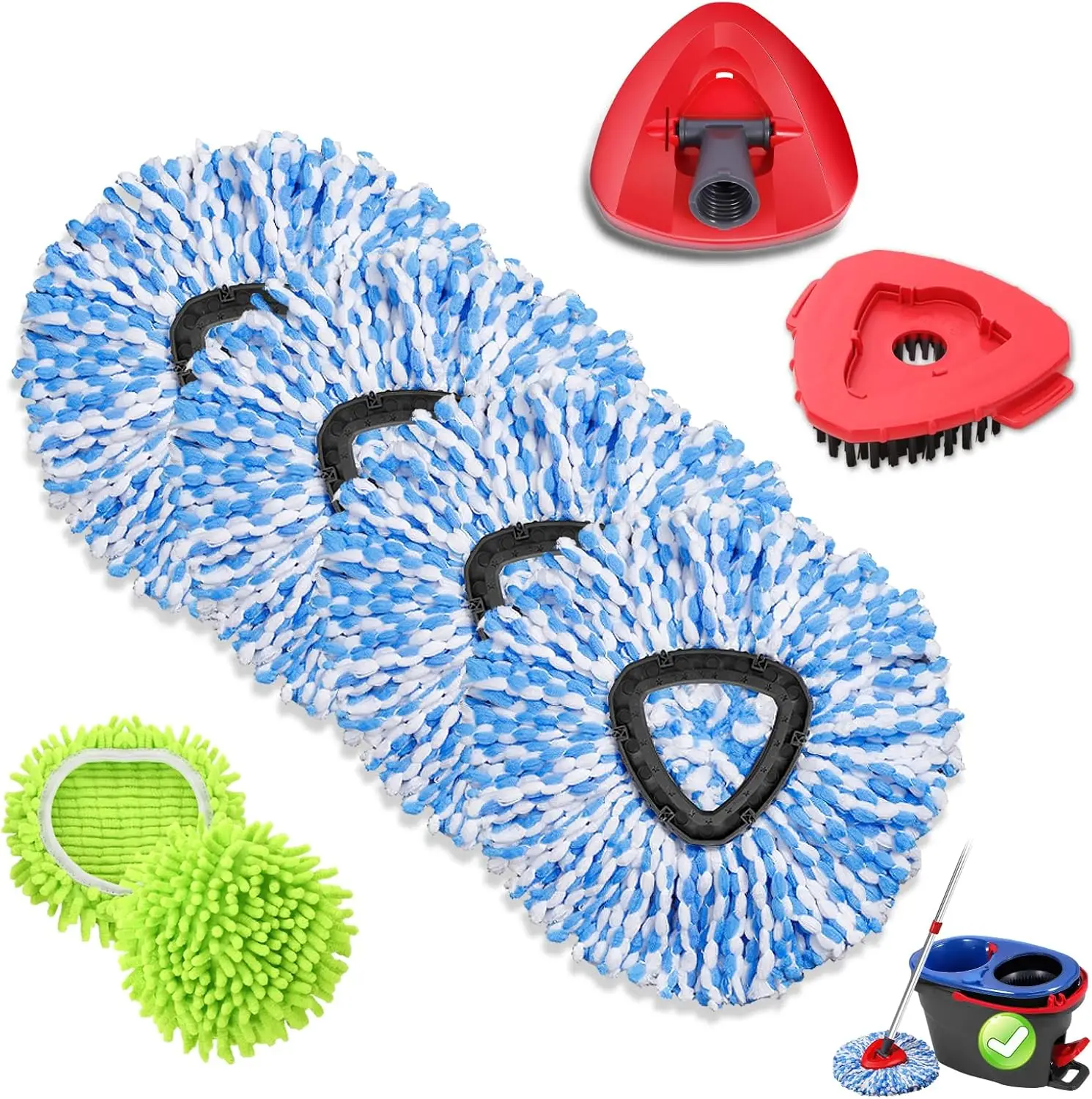 Microfiber Spin Mopping Refills Head for Ocedar RinseClean 2-Tank System,1 Gray Mop Scrub Brush + 1 Mops Base + 6 Pack Easy C
Microfiber Spin Mopping Refills Head for Ocedar RinseClean 2-Tank System,1 Gray Mop Scrub Brush + 1 Mops Base + 6 Pack Easy C