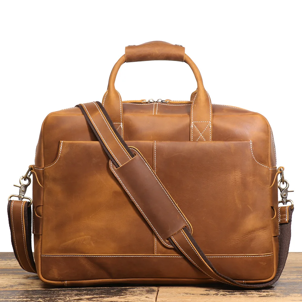 New Men's Leather Handheld Briefcase Crazy Horse Leather One Shoulder Crossbody Computer Bag Business Commuter Large Capacity Pr
New Men's Leather Handheld Briefcase Crazy Horse Leather One Shoulder Crossbody Computer Bag Business Commuter Large Capacity Pr
