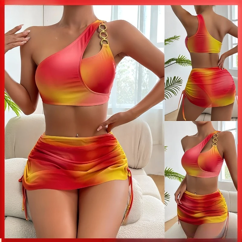 New Style Tie Dye Split One-Shoulder Sexy Three-Piece Bikini Set, a Hot Seller in Swimwear Collection bathing suit women
New Style Tie Dye Split One-Shoulder Sexy Three-Piece Bikini Set, a Hot Seller in Swimwear Collection bathing suit women