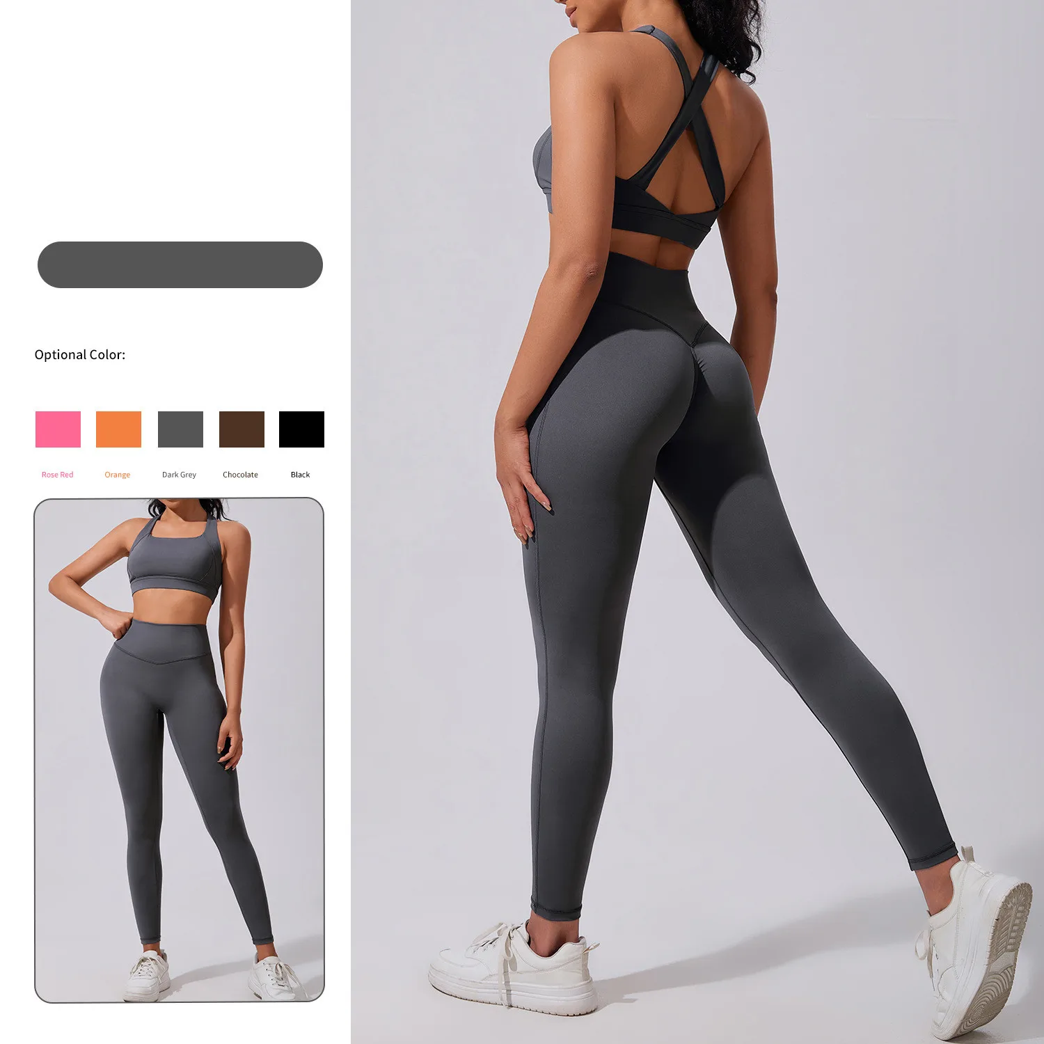 New Sports Clothing Sexy Cross Back High Waist Hip Lifting Tight Slim Fitting High Elastic Women's Two Piece Fitness Yoga Set
New Sports Clothing Sexy Cross Back High Waist Hip Lifting Tight Slim Fitting High Elastic Women's Two Piece Fitness Yoga Set