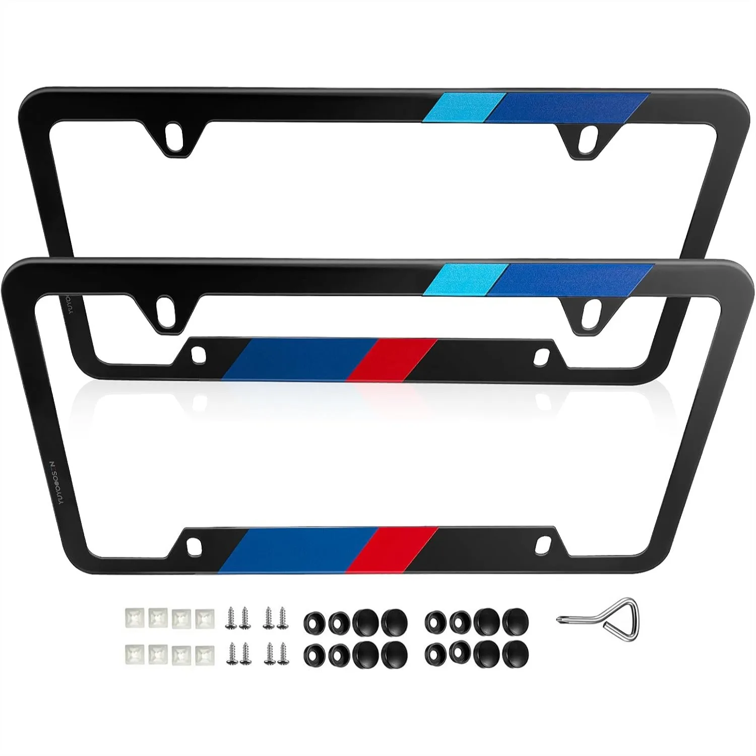 Matte Black Stainless Steel License Plate Frames, Stronger Than Aluminum, Standard US Size for Cars, 2 Pack with Screws
Matte Black Stainless Steel License Plate Frames, Stronger Than Aluminum, Standard US Size for Cars, 2 Pack with Screws