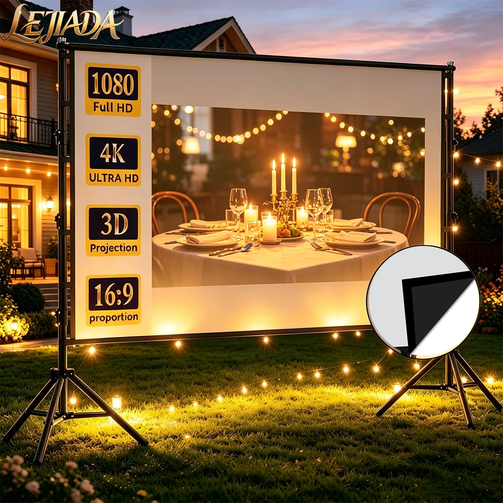 LEJIADA 210cm High Water Washed Wrinkle Resistant HD Double Triangular Metal Bracket Portable Foldable Thicken Projection Screen
LEJIADA 210cm High Water Washed Wrinkle Resistant HD Double Triangular Metal Bracket Portable Foldable Thicken Projection Screen
