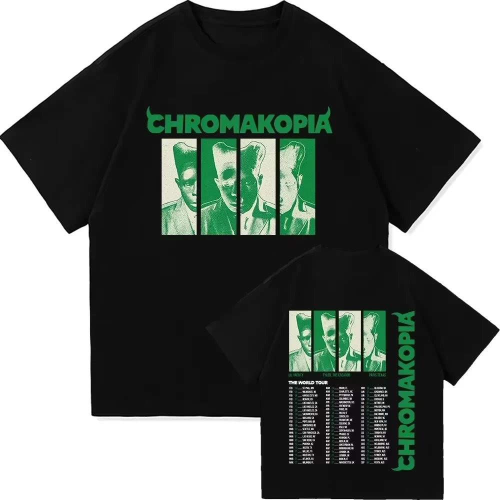 Футболка с хромокозопией, альбом, мужская одежда, Tyler The Creator Tour, Harajuku, винтажные хлопковые футболки унисекс высокого качества с графикой
Футболка с хромокозопией, альбом, мужская одежда, Tyler The Creator Tour, Harajuku, винтажные хлопковые футболки унисекс высокого качества с графикой