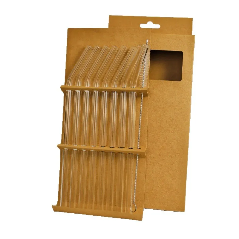 8Pcs Borosilicate Glass Bent Straws 8mm X 200mm with Cleaning Brush Heat Resistant Reusable Gift Box Set
8Pcs Borosilicate Glass Bent Straws 8mm X 200mm with Cleaning Brush Heat Resistant Reusable Gift Box Set