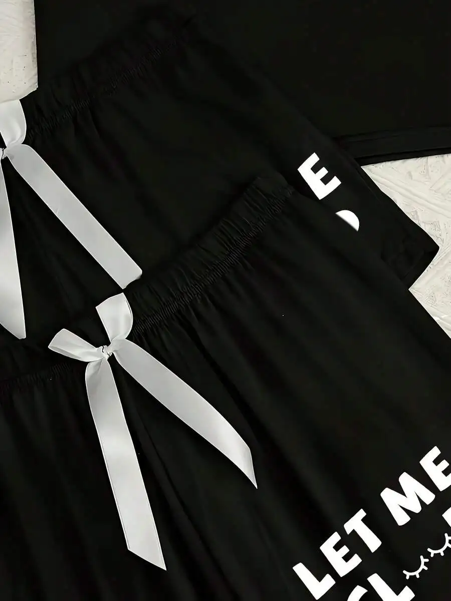 Let Me Sleep Letter Print Womens Lightweight Breathable 3-Piece Sleepwear Set
Let Me Sleep Letter Print Womens Lightweight Breathable 3-Piece Sleepwear Set