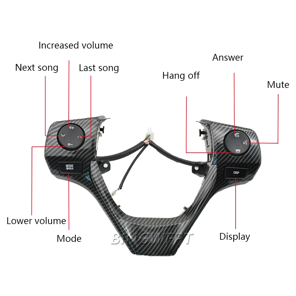 For Toyota Corolla RAV4 2014 2015 2016 2017 2018 Multimedia Volume Phone Adjust Control Steering Wheel Button Switch With Cable
For Toyota Corolla RAV4 2014 2015 2016 2017 2018 Multimedia Volume Phone Adjust Control Steering Wheel Button Switch With Cable