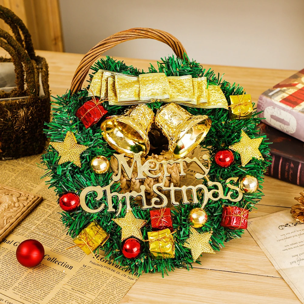 Christmas Wreath Artificial Wall Decor Window Hanging nament Gold Bow Merry Christmas Plastic Practical
Christmas Wreath Artificial Wall Decor Window Hanging nament Gold Bow Merry Christmas Plastic Practical