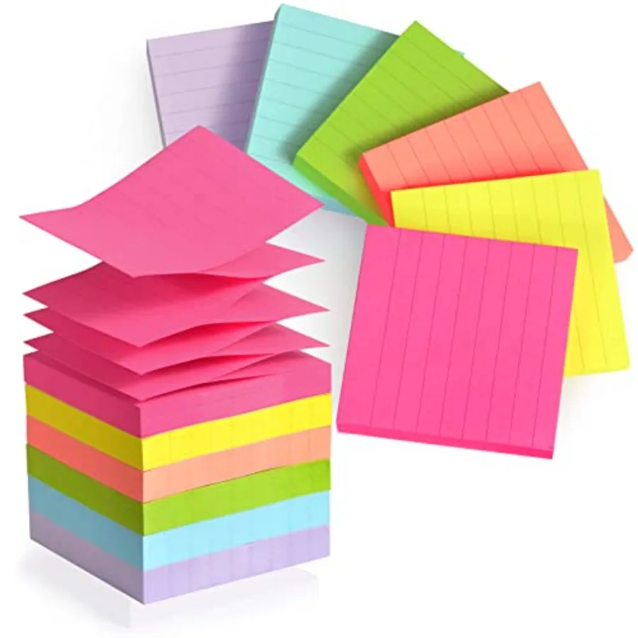 Pop Up Sticky Notes 3x3, Easy Post Pop Up Notes Refill, Lined Accordion Style Self-Sticky Note Pads, 600 Sheet Assorted Color S
Pop Up Sticky Notes 3x3, Easy Post Pop Up Notes Refill, Lined Accordion Style Self-Sticky Note Pads, 600 Sheet Assorted Color S