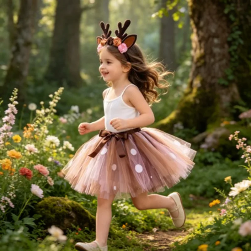 Toddler Baby Girl Deer Tutu Skirt 2Pcs Set Fluffy Tulle Dance Dress Birthday Party Christmas Performance Outfit for 2- 8Years
Toddler Baby Girl Deer Tutu Skirt 2Pcs Set Fluffy Tulle Dance Dress Birthday Party Christmas Performance Outfit for 2- 8Years