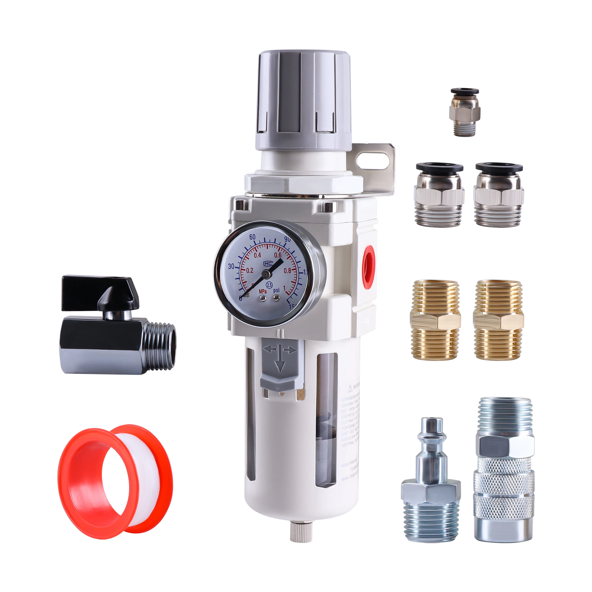 Pneumatic Filter Regulator AW2000-02 AW4000-04 Pneumatic Valve Pneumatic Compressed Air Filter Regulator With Gauge Air Tool
Pneumatic Filter Regulator AW2000-02 AW4000-04 Pneumatic Valve Pneumatic Compressed Air Filter Regulator With Gauge Air Tool