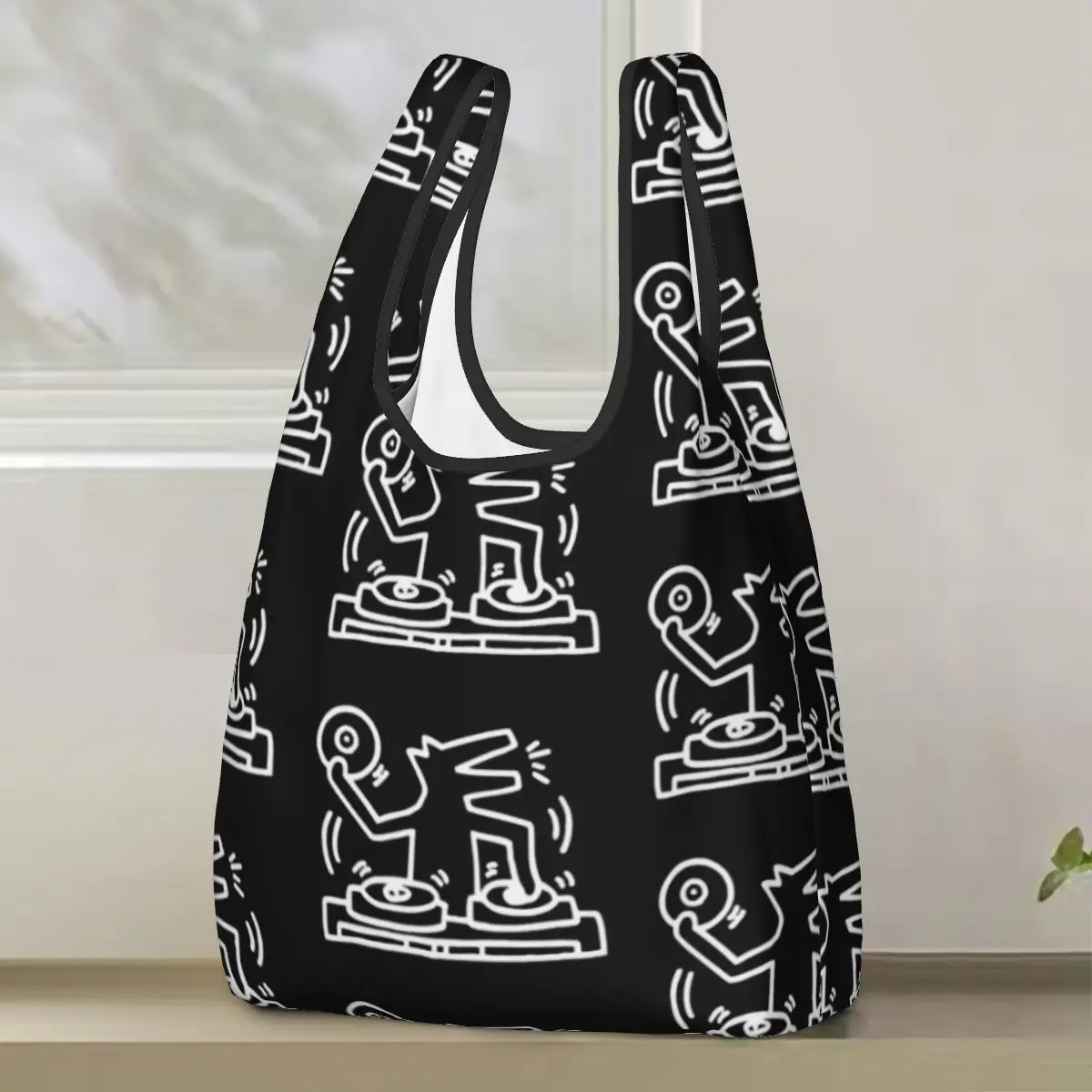 White Keith DJ Shopping Bag Portable Tote Bags Foldable Shoulder Shopper Bag Groceries Handbag
White Keith DJ Shopping Bag Portable Tote Bags Foldable Shoulder Shopper Bag Groceries Handbag