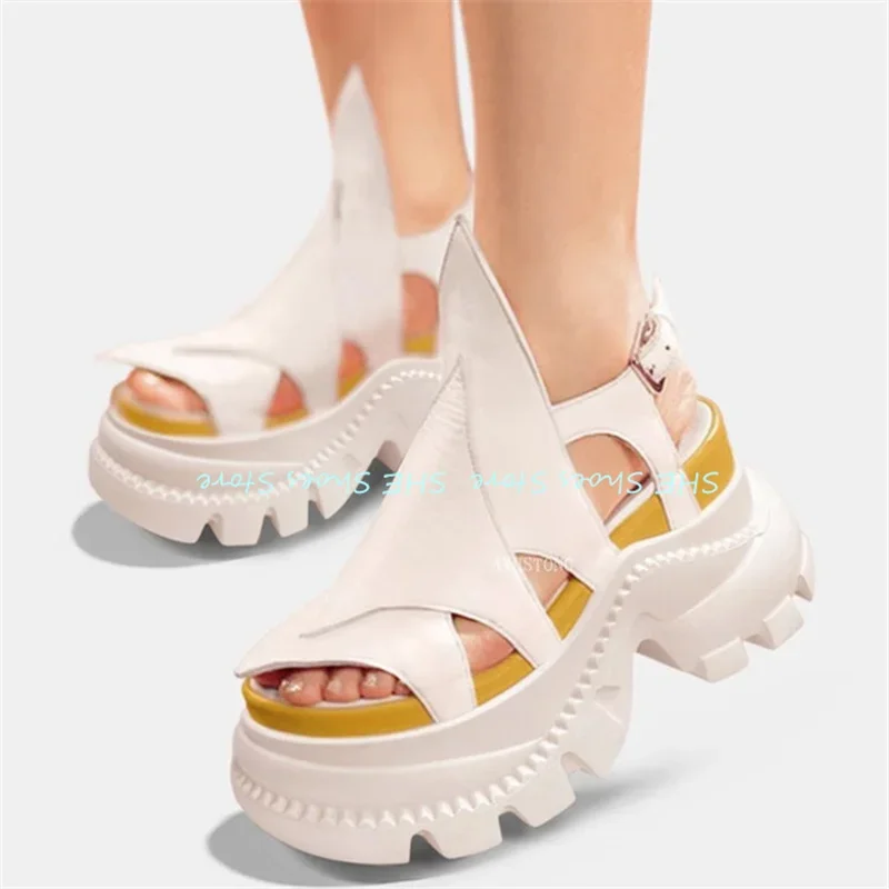 Irregular Geometric Pattern Chunky Bottom Women Sandals Y2K Peep Toe Hollow Out High Heel Gladiator Shoes Ladies Casual Shoes
Irregular Geometric Pattern Chunky Bottom Women Sandals Y2K Peep Toe Hollow Out High Heel Gladiator Shoes Ladies Casual Shoes