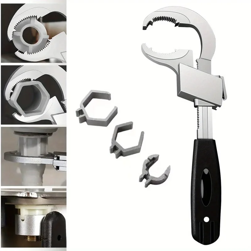 1Set 3-in-1 Adjustable Double-Ended Wrench, Universal Faucet Valve Shower Head Connecting Pipe Disassembly Tool
1Set 3-in-1 Adjustable Double-Ended Wrench, Universal Faucet Valve Shower Head Connecting Pipe Disassembly Tool