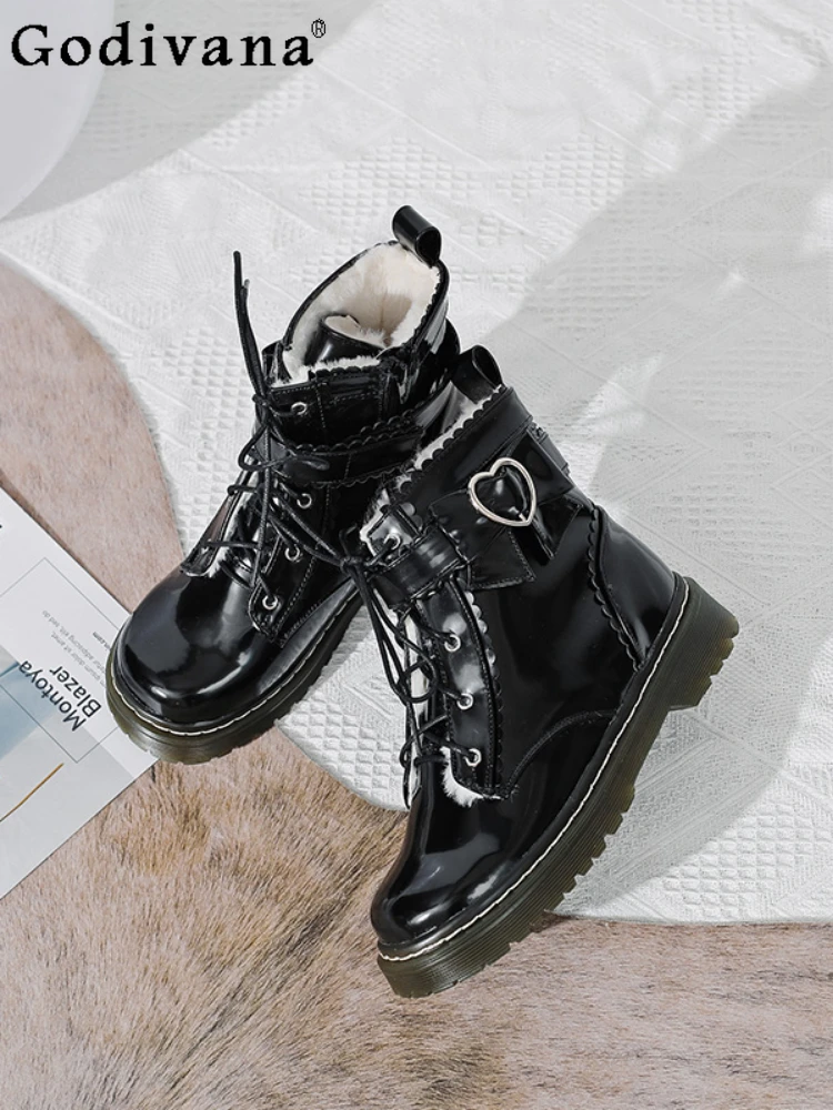 Fashion Punk Women's Round Toe Solid Color Boots Autumn and Winter Lolita Y2K Hot Girl Bow Lace-up Zipper Boots for Ladies
Fashion Punk Women's Round Toe Solid Color Boots Autumn and Winter Lolita Y2K Hot Girl Bow Lace-up Zipper Boots for Ladies