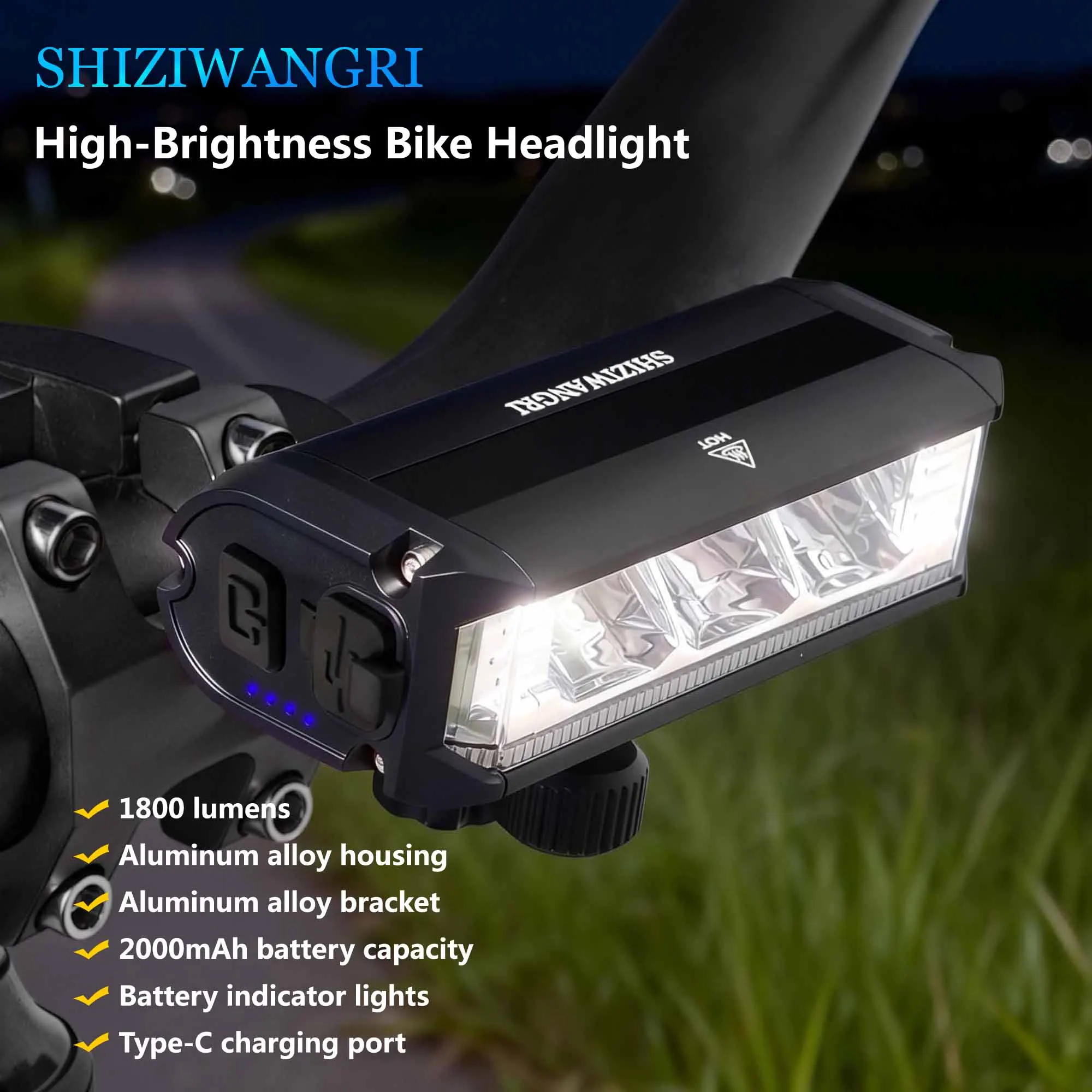 Велосипедный фонарь SHIZIWANGRI 3LED, 2000 мАч/1800 лм, 5 режимов, USB-зарядка, для горных и шоссейных велосипедов
Велосипедный фонарь SHIZIWANGRI 3LED, 2000 мАч/1800 лм, 5 режимов, USB-зарядка, для горных и шоссейных велосипедов