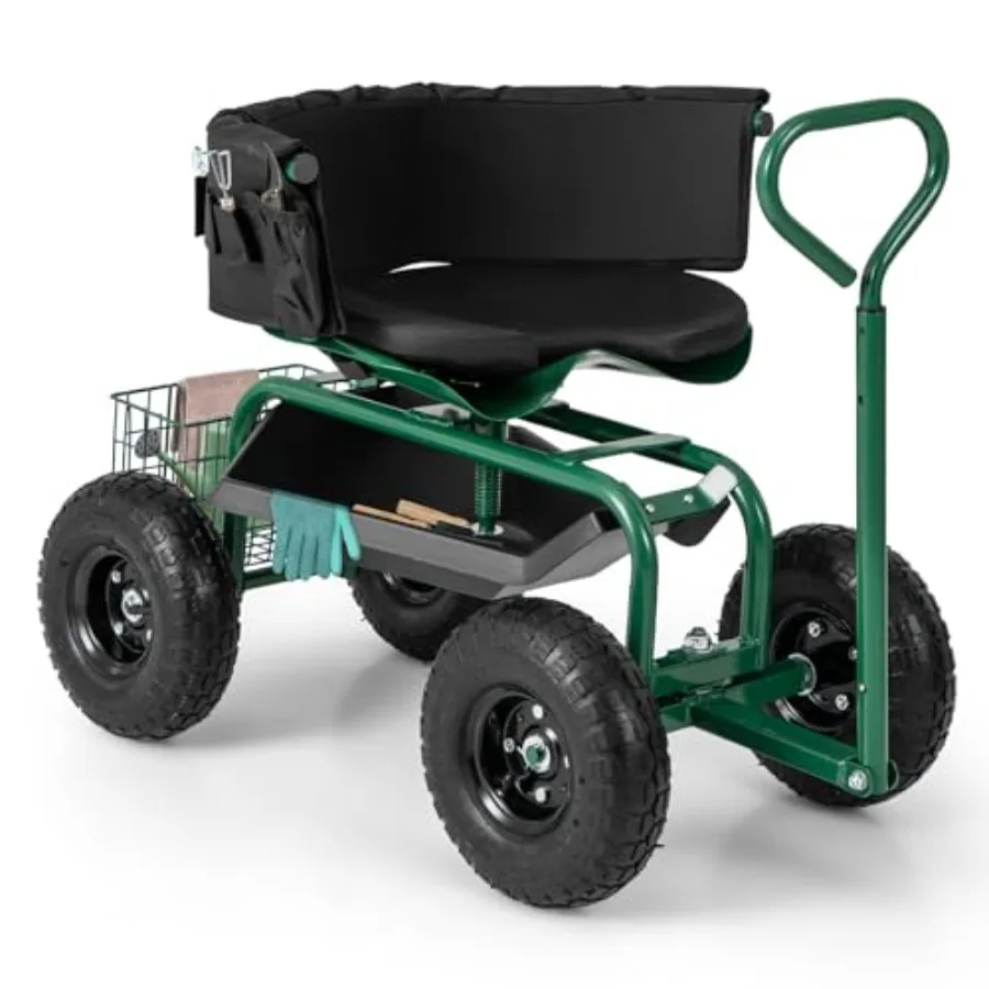 Садовая тележка с сиденьем, усиленная, на колесах, с регулируемой по высоте и вращающейся на 360° сидушкой, корзиной для хранения и ручкой
Садовая тележка с сиденьем, усиленная, на колесах, с регулируемой по высоте и вращающейся на 360° сидушкой, корзиной для хранения и ручкой
