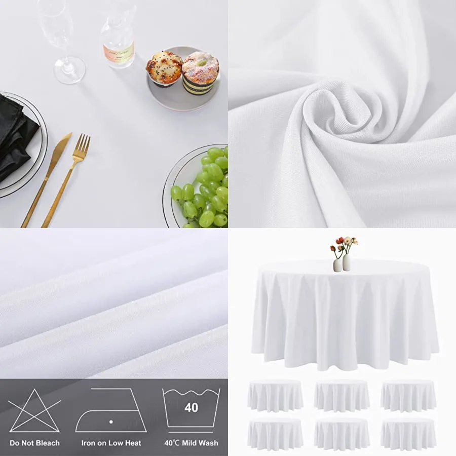 6 Pack Round Tablecloth 120 Inch Table Cloth Stain and Wrinkle Resistant Washable Polyester Fabric Table Cover for Party, Weddi
6 Pack Round Tablecloth 120 Inch Table Cloth Stain and Wrinkle Resistant Washable Polyester Fabric Table Cover for Party, Weddi