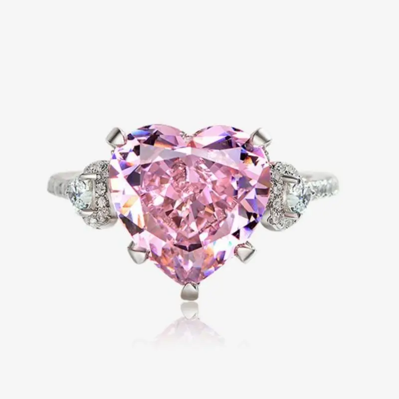 100% 925 Sterling Silver Three Stone Shiny Pink Heart Shaped Cubic Zirconia Ring For Women Wedding Party Fine Jewelry
100% 925 Sterling Silver Three Stone Shiny Pink Heart Shaped Cubic Zirconia Ring For Women Wedding Party Fine Jewelry