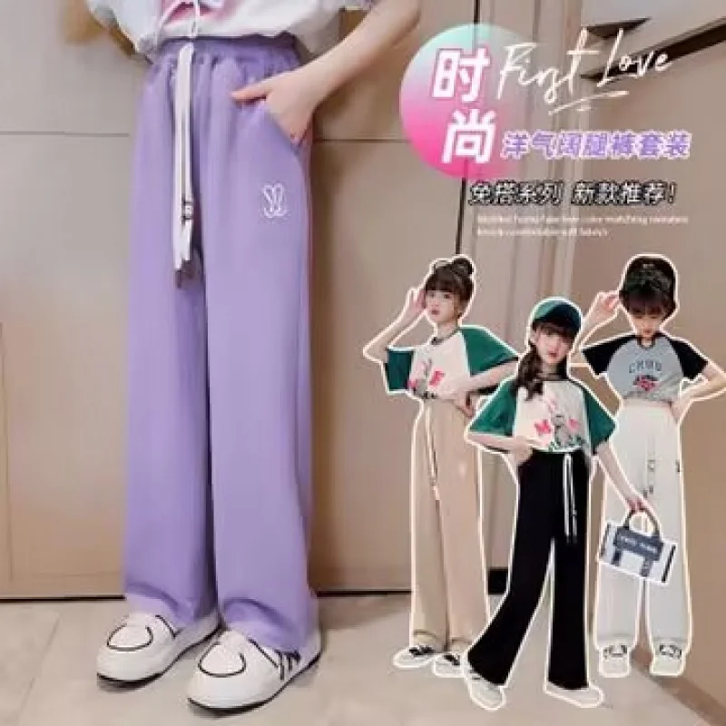Girls' Summer Pants2024Summer New Style for Big Kids, Thin and Stylish Casual Wide-Leg Versatile Ice Silk Long Pants
Girls' Summer Pants2024Summer New Style for Big Kids, Thin and Stylish Casual Wide-Leg Versatile Ice Silk Long Pants