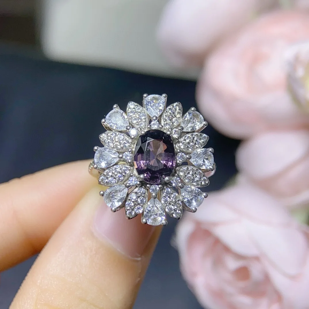 Natural Spinel Ring, 6x8mm Main Stone, S925 Sterling Silver 18K Gold-Plated Setting, Elegant Gemstone Jewelry
Natural Spinel Ring, 6x8mm Main Stone, S925 Sterling Silver 18K Gold-Plated Setting, Elegant Gemstone Jewelry