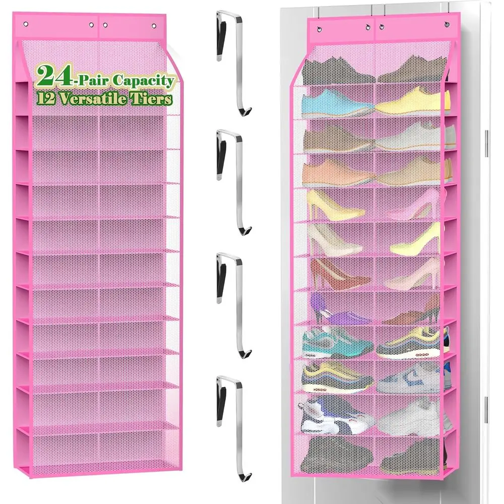 Органайзер для обуви на дверь на 24 пары, двусторонний подвесной органайзер для кроссовок, ботинок, игрушек и организации пространства, цвет розовый кварц
Органайзер для обуви на дверь на 24 пары, двусторонний подвесной органайзер для кроссовок, ботинок, игрушек и организации пространства, цвет розовый кварц