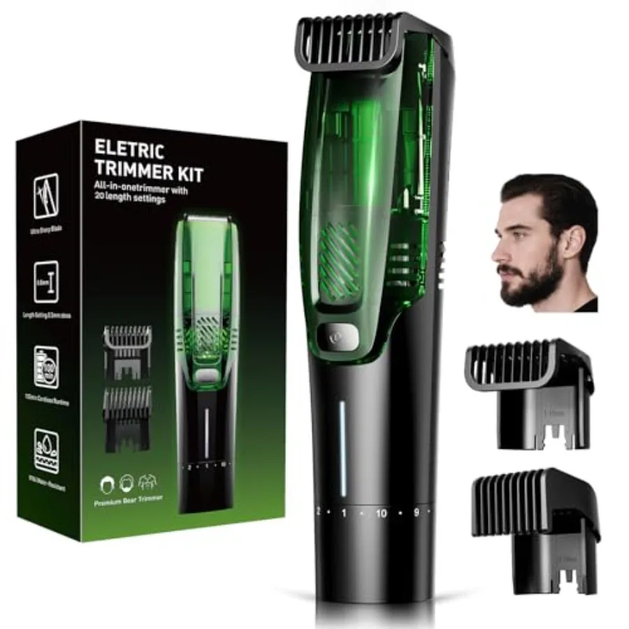 Beard Trimmer for Men, Premium Men's Vacuum Electric Trimmer Kit, 20 Levels Adjustable, Wet/Dry Use, Upgraded Stainless Steel C
Beard Trimmer for Men, Premium Men's Vacuum Electric Trimmer Kit, 20 Levels Adjustable, Wet/Dry Use, Upgraded Stainless Steel C