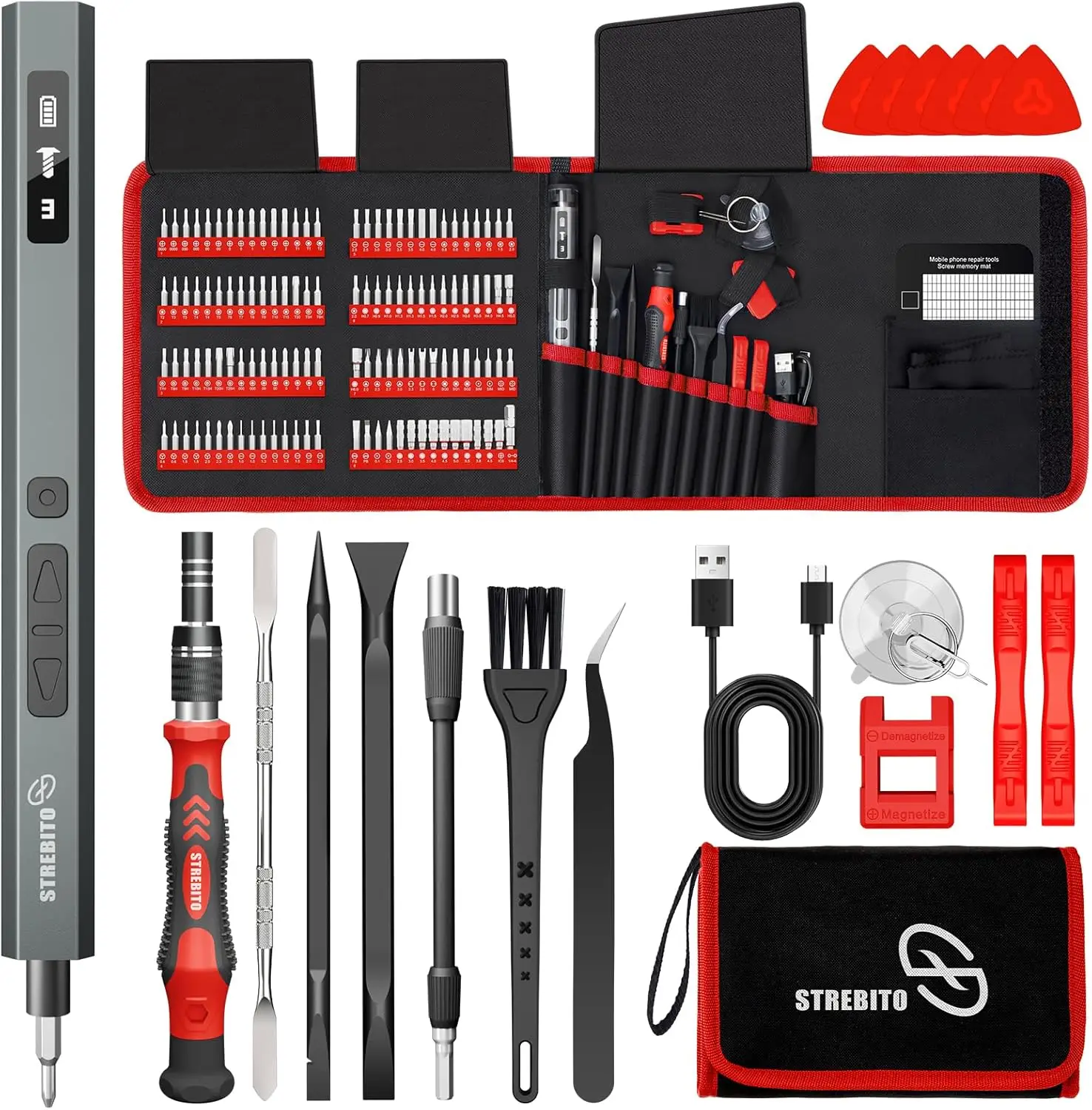 144-Piece Electric Screwdriver Set, Max 0.7 N.m, 120 Magnetic Bits, 5 Torque Settings, Precision Repair Tool Kit for
144-Piece Electric Screwdriver Set, Max 0.7 N.m, 120 Magnetic Bits, 5 Torque Settings, Precision Repair Tool Kit for