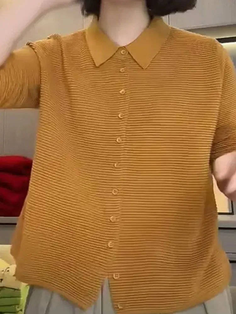 Collar Knitted Woolen Cardigan Long Sve Casual Sle Faionable Pure Color Top Youthful Korean Version High-End Feeling
Collar Knitted Woolen Cardigan Long Sve Casual Sle Faionable Pure Color Top Youthful Korean Version High-End Feeling