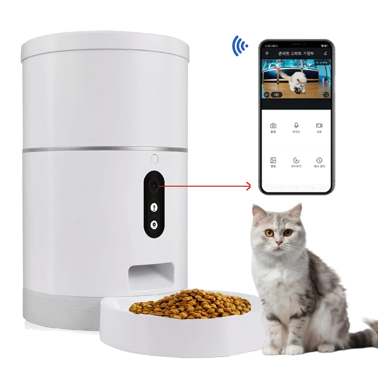High Quality Automatic Pet Feeder Food Dispenser Timed Ration 4L Smart Feeder Connected App Automatic Cat Feeder with Camera
High Quality Automatic Pet Feeder Food Dispenser Timed Ration 4L Smart Feeder Connected App Automatic Cat Feeder with Camera