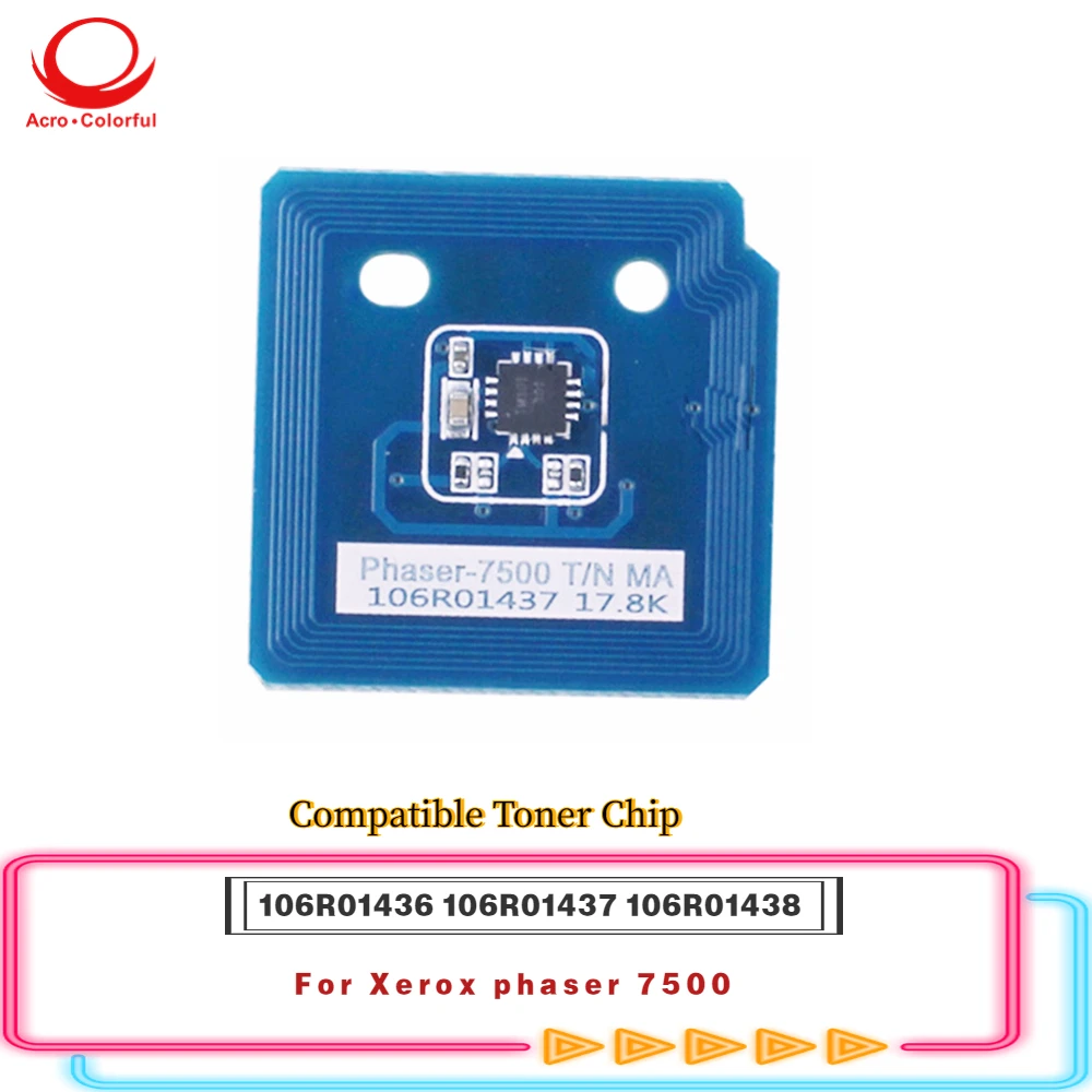 106R01436 106R01437 106R01438 Чип тонера для лазерного принтера Xerox Phaser 7500, запасные части, картридж сброса
106R01436 106R01437 106R01438 Чип тонера для лазерного принтера Xerox Phaser 7500, запасные части, картридж сброса